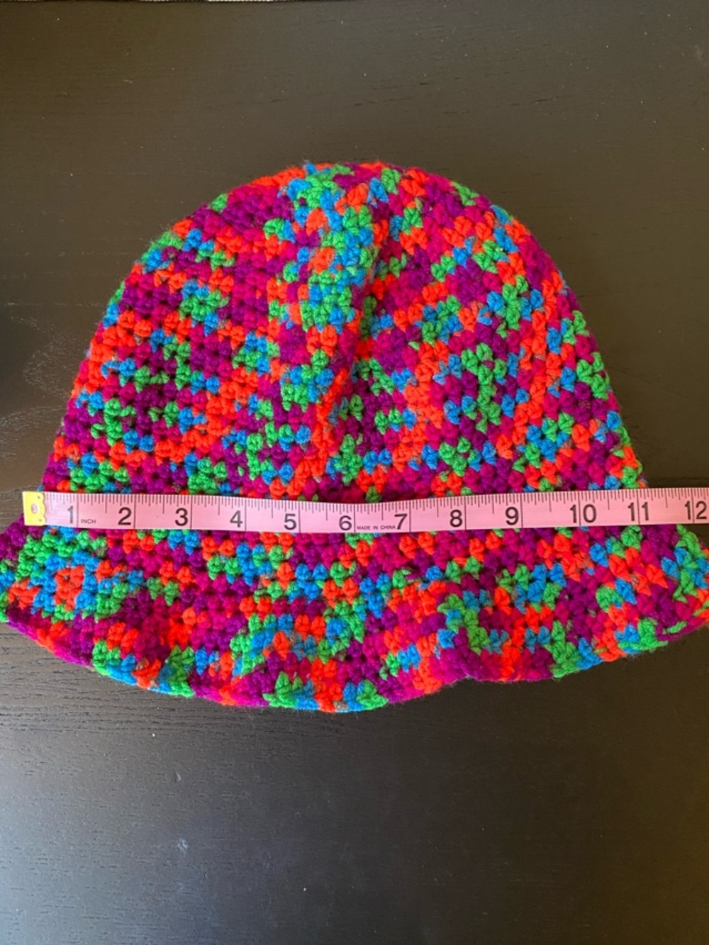 Handmade Crocheted Multi-Color Bucket Hat - Picture 4 of 7